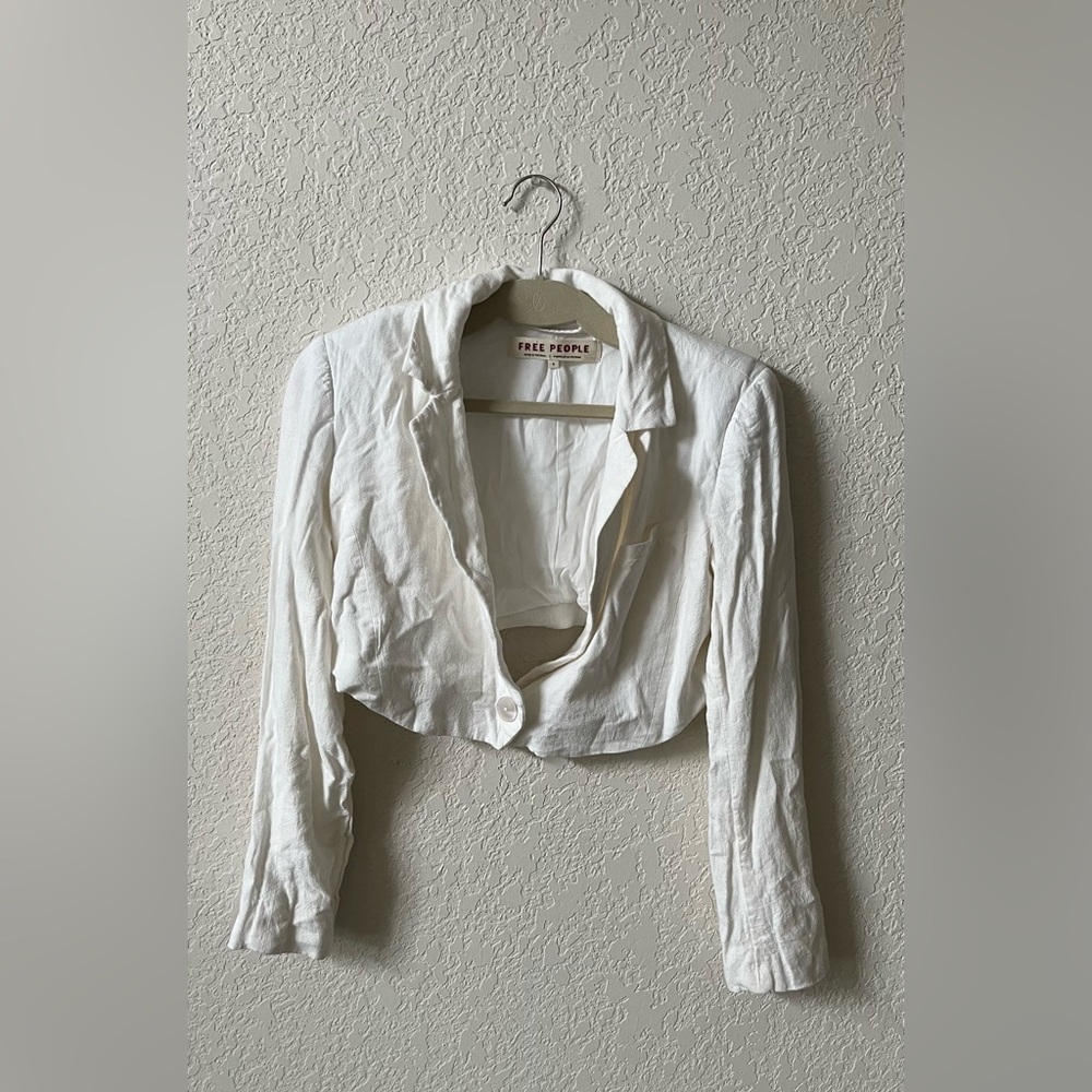Free People White Cropped Cover Up